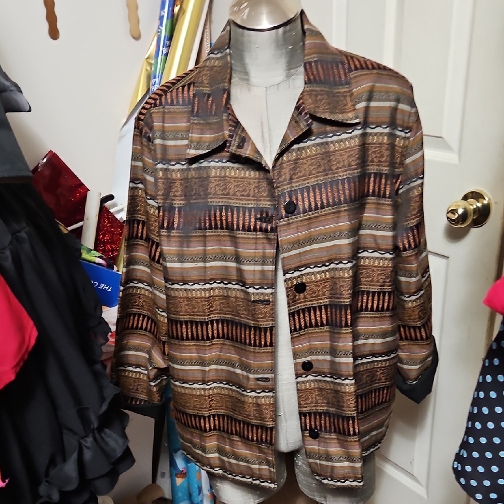 White Stag Brown Striped Blazer